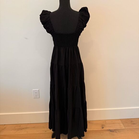 Jason Wu Linen Blend black Tiered Maxi Dress M - Picture 11 of 11